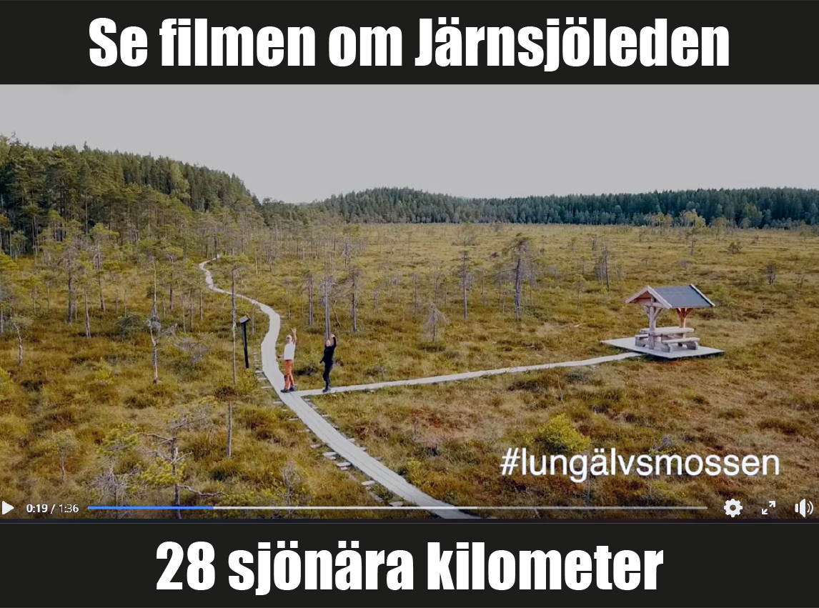 En bild på Lungälvsmossen där man kan klicka för att se filmen om Järnsjöleden.